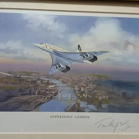 CONCORDE SUPERSONIC LONDON PRINT – FRAMED, LIMITED EDITION OF 4,950 SIGNED BY TIMOTHY O'BRIEN