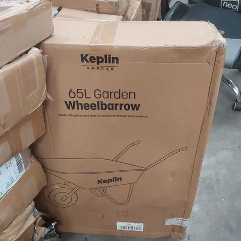 BOXED KEPLIN 65L GARDEN WHEELBARROW