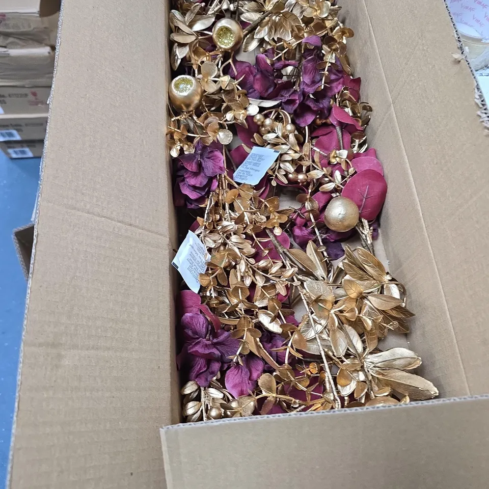 2X GISELA GRAHAM FAUX FLOWER RED AND GOLD 