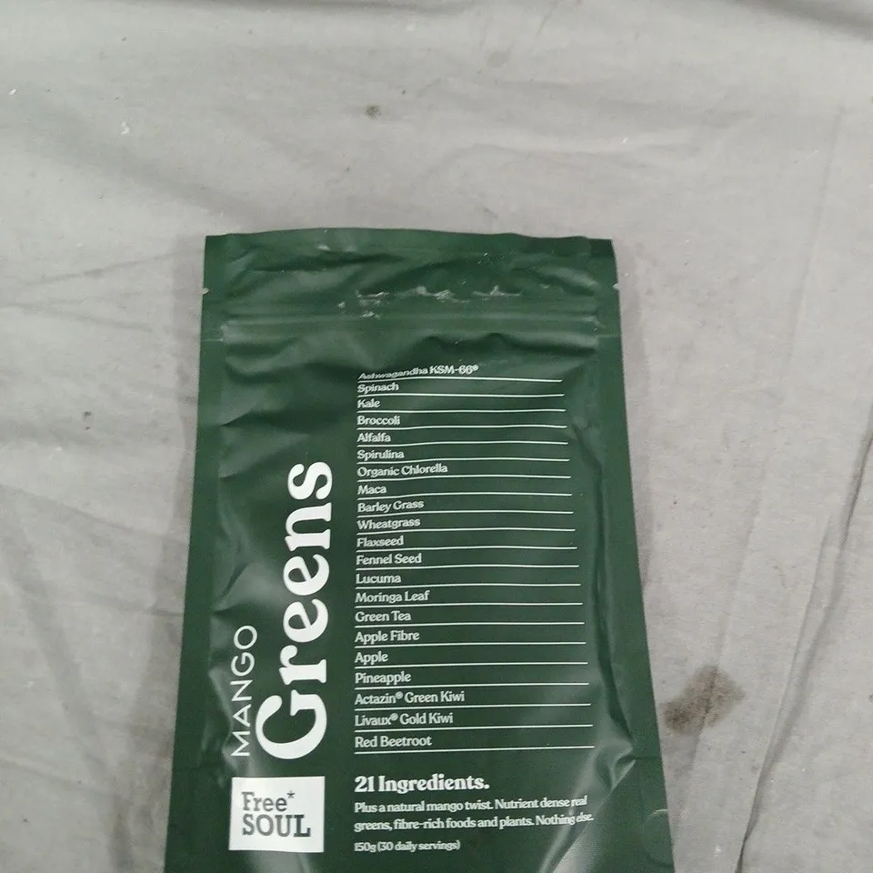 FREE SOUL GREENS MANGO GREENS – 150G