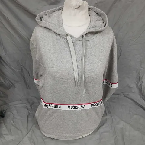 MOSCHINO HOODIE SWEATSHIRT – GREY, UK SIZE S 