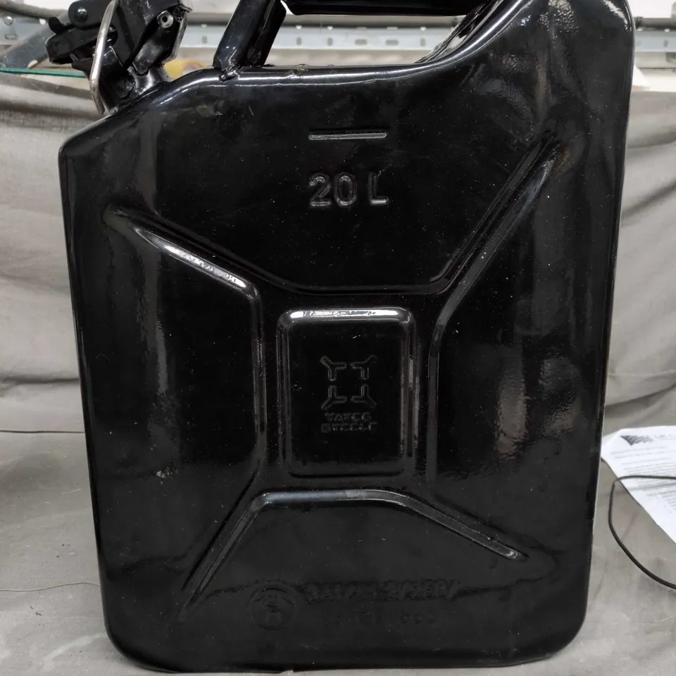 20L BLACK METAL JERRY CAN