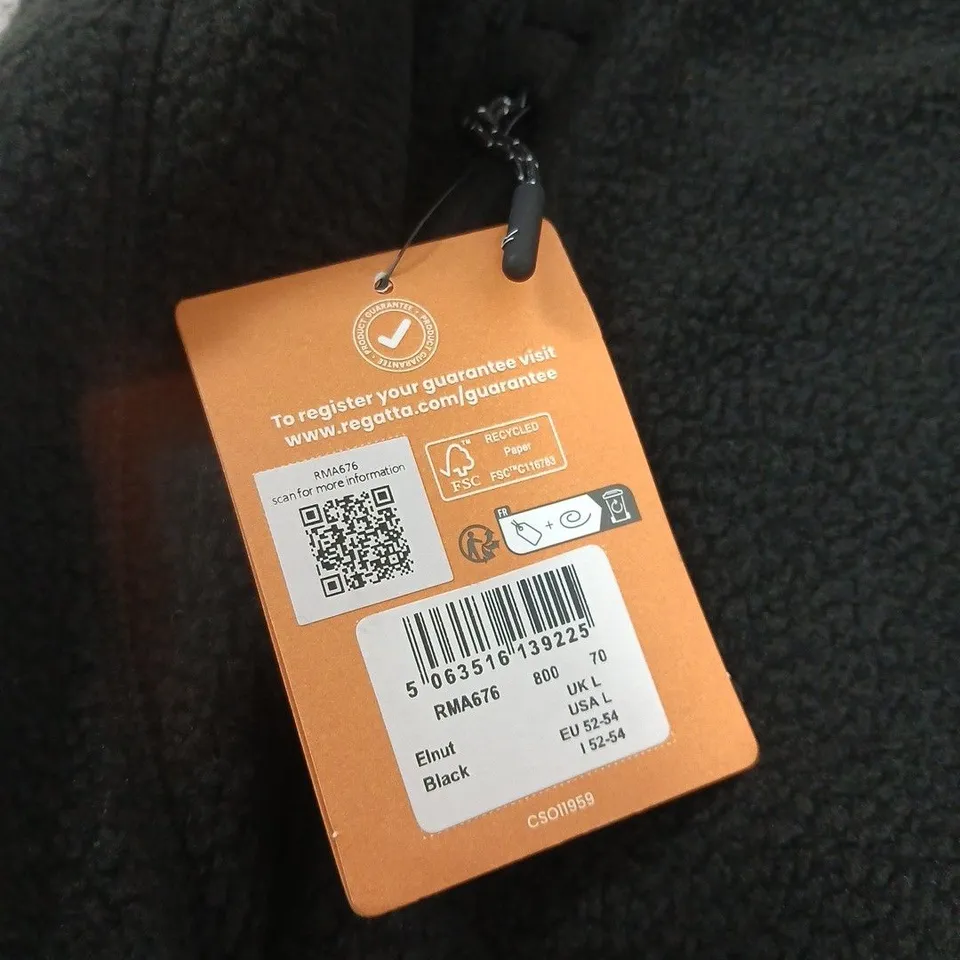 REGATTA GREAT OUTDOORS BLACK FLEECE – FULL-ZIP, UK L (MEN'S)