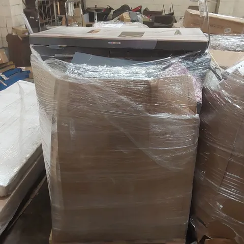 PALLET CONTAINING A LARGE QUANTITY OF ASSORTED HOUSEHOLD PRODUCTS INCLUDING: WINGED HEATER AIRER, DRYER POD ECT