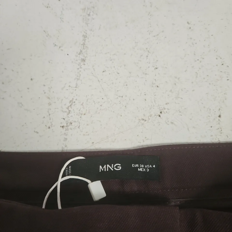 MNG BY MANGO WOMEN'S TROUSERS – BURGUNDY, EU 36 (UK 8)