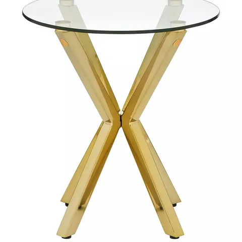 CHOPSTICK BRASS LAMP TABLE - COLLECTION ONLY - GLASS