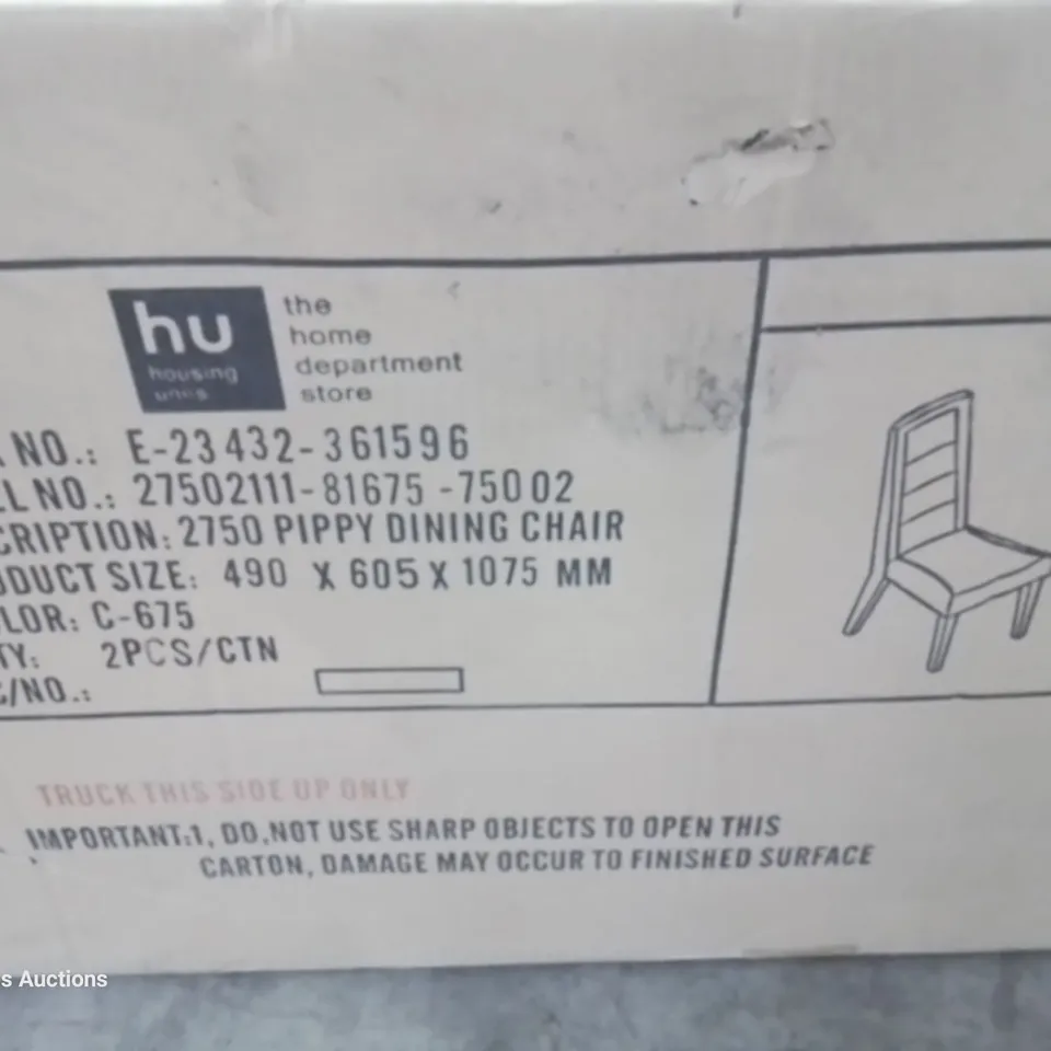 PAIR OF BOXED DESIGNER PIPPY UPHOLSTERED DINING CHAIRS 