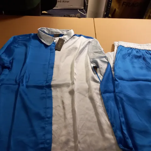 BOX OF APPROXIMATLY 20 DESTELLO THIN SHIRT & TROUSERS - SIZE S/M