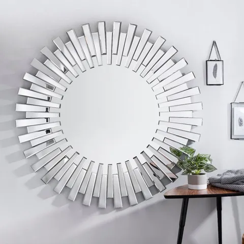 BOXED STARBURST LARGE ROUND MIRROR (1 BOX)