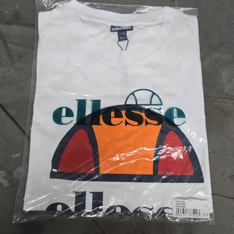BAGGED ELLESSE ECRILLO TEE IN WHITE - UK XL