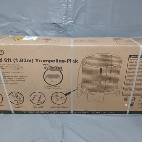 BOXED SPORTSPOWER PINK 6FT EASI-STORE TRAMPOLINE - COLLECTION ONLY