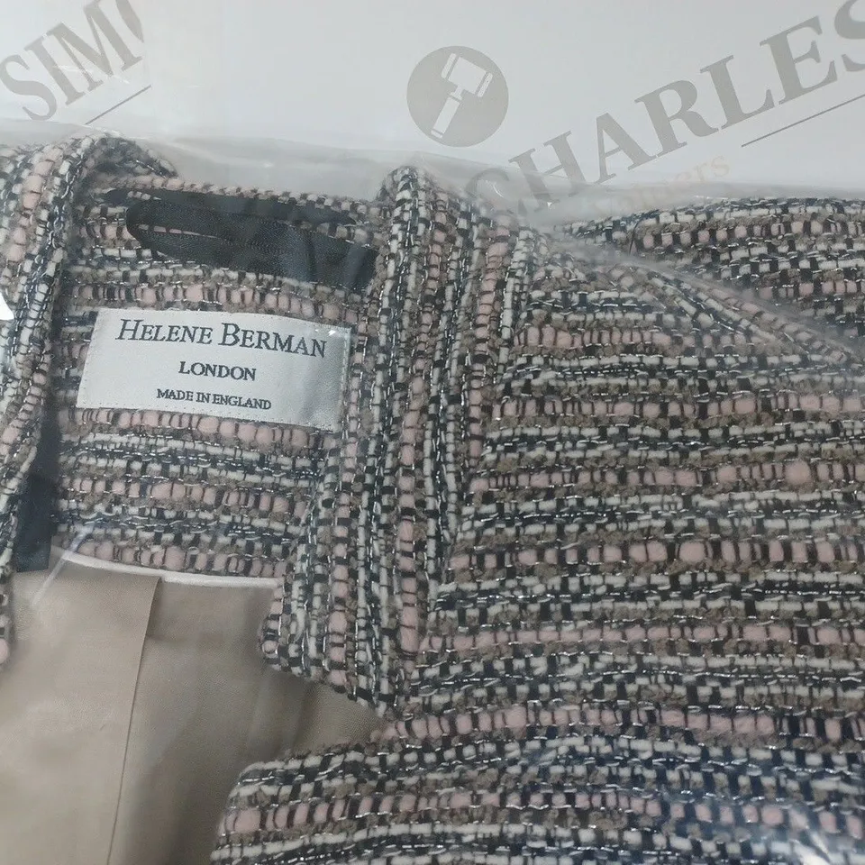 HELENE BERMAN LONGLINE JACKET IN PINK/GREY -8