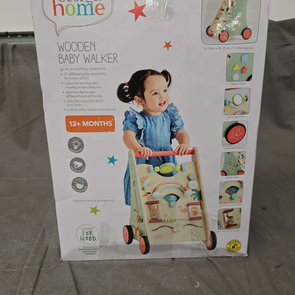 BOXED HOME WOODEN BABY WALKER (12+ MONTHS)