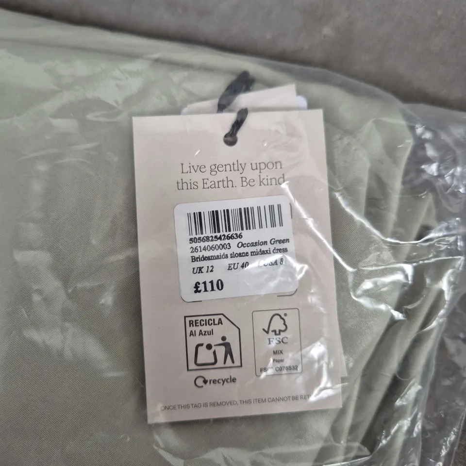 NOBODY'S CHILD OCCASION GREEN BRIDESMAIDS DRESS – UK 12 (EU 40) MIDAXI