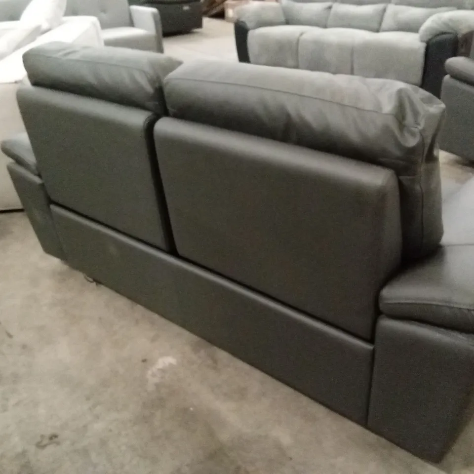 PAVILION 2 SEATER LEATHER/FAUX LEATHER POWER RECLINER SOFA - CHARCOAL RRP £949