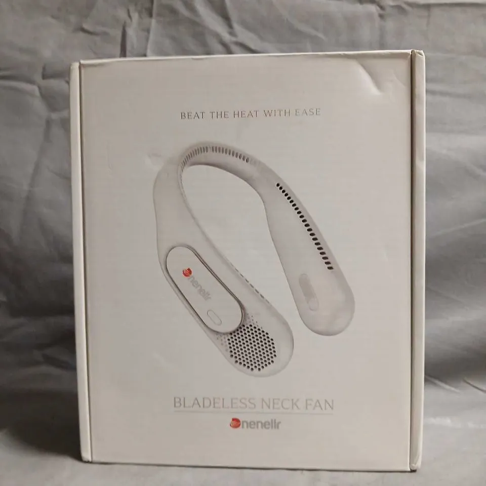 BLADE-LESS NECK FAN – WHITE, BOXED