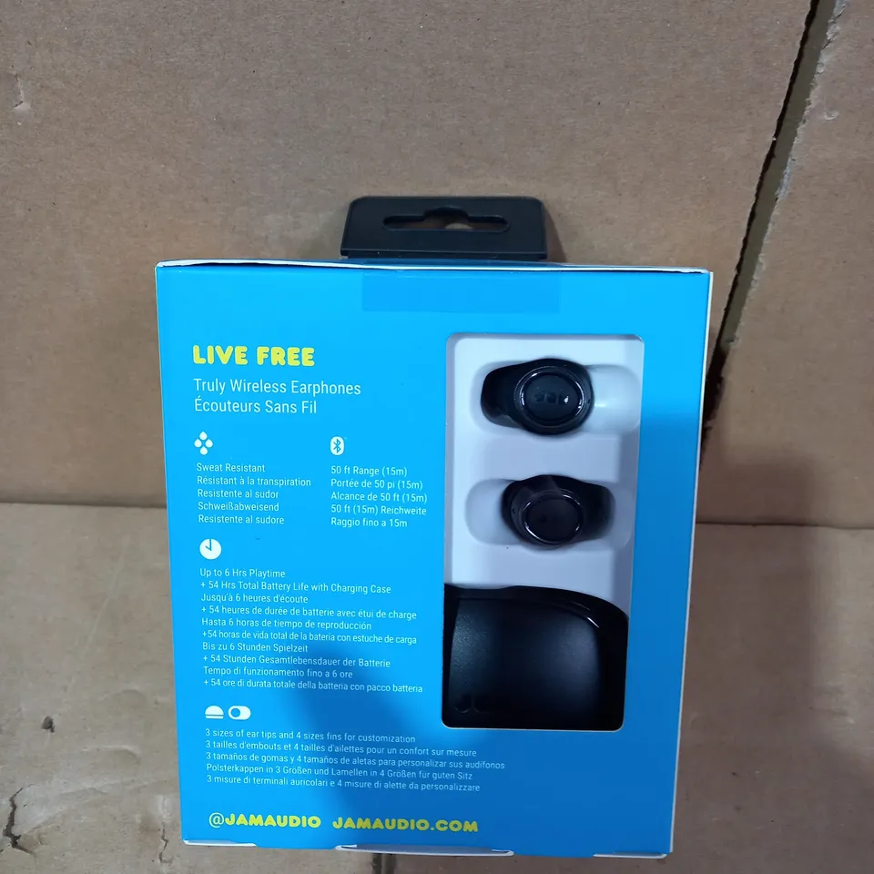 LOT OF APPROXIMATELY 10 BRAND NEW BOXED JAM LIVE FREE TRULY WIRELESS EARPHONES IN BLACK	