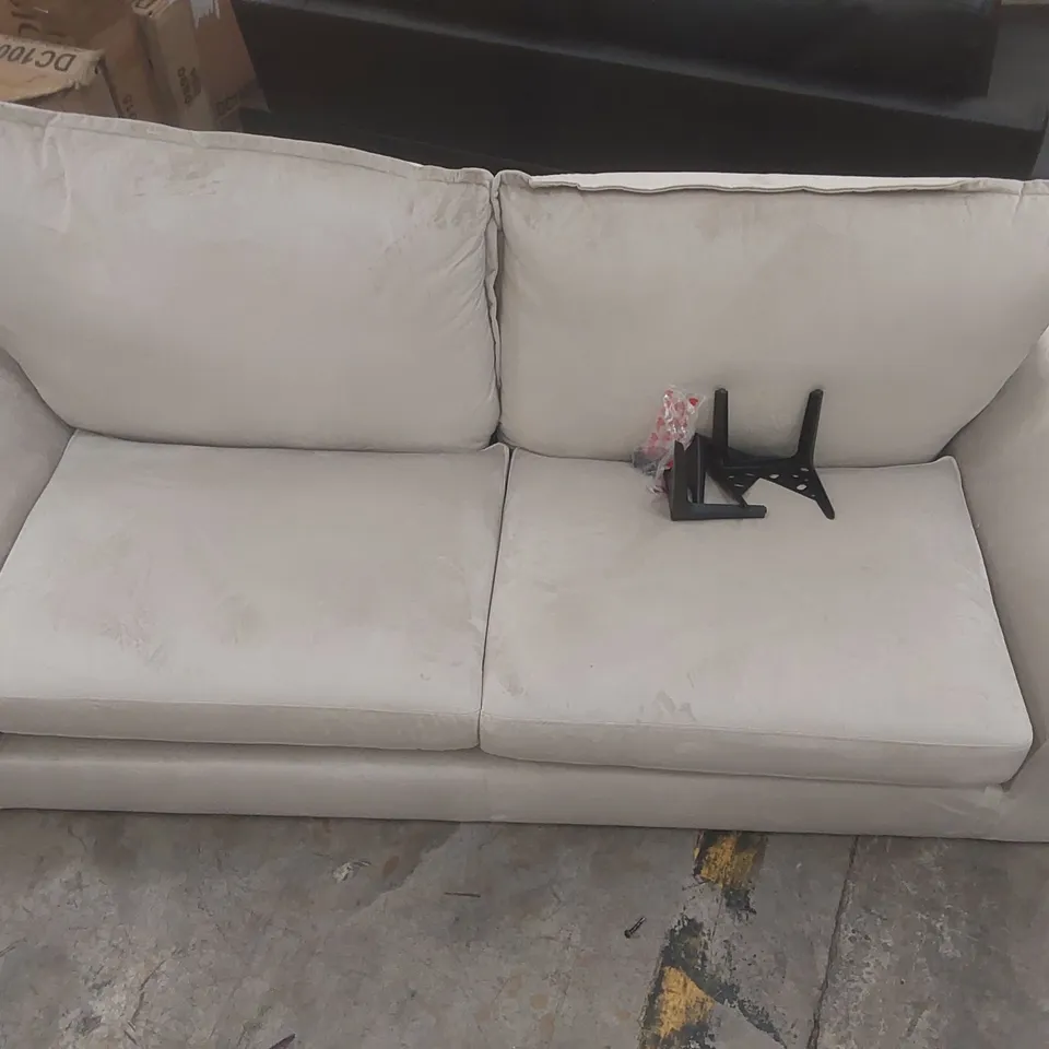 QUALITY DESIGNER VELVET UPHOLSTERED 3-SEATER SOFA