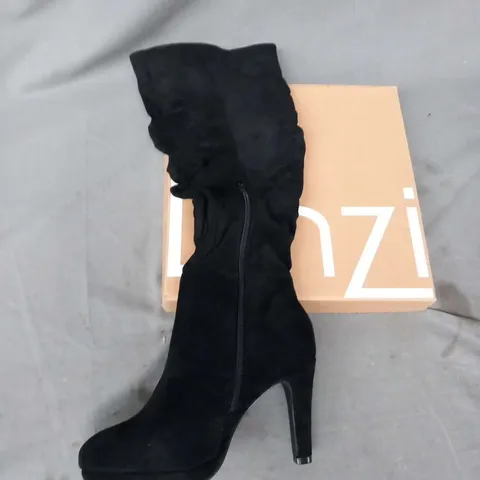 BOXED LINZI GIANNA 5 BLACK SUEDE BOOTS SIZE 5