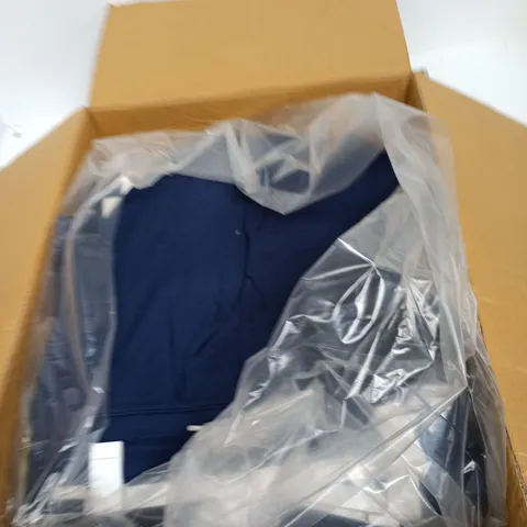 BOX OF APPROXIMATELY 12 BLUE JOIGGERS IN ASSORTED SIZES 