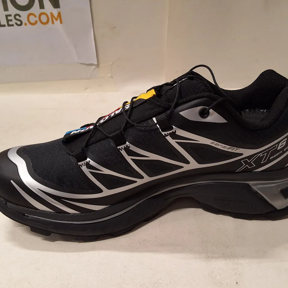 SALOMON XT-6 GTX SHOES – BLACK/BLACK/SILVER, UK 6