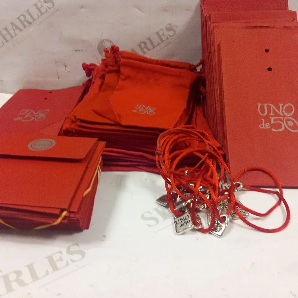 LARGE QUANTITY OF ASSORTED UNO DE 50 JEWELLERY PACKAGING