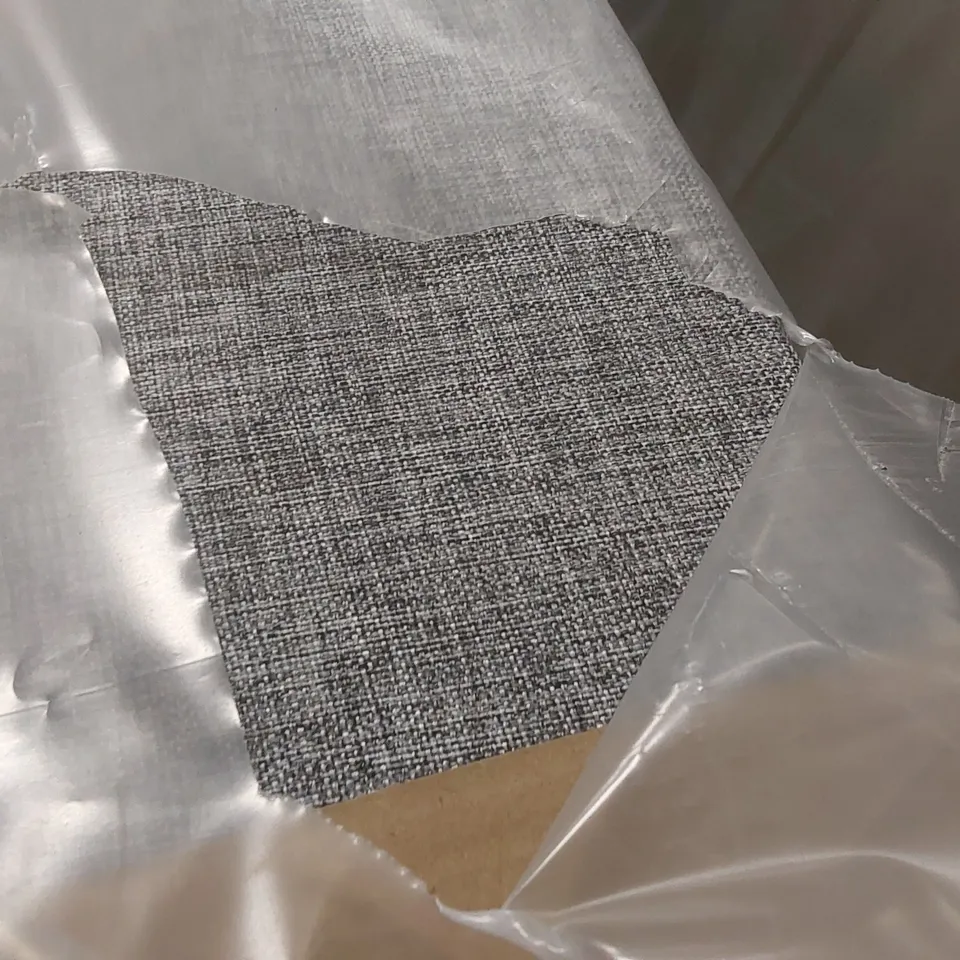 BAGGED 4FT SMALL DOUBLE DIVAN BASE WITH HEADBOARD - GREY FABRIC (3 ITEMS)