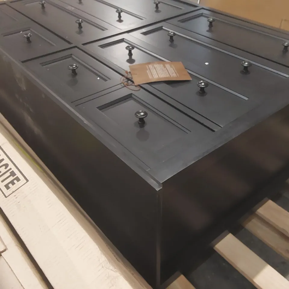 SOLID WOOD 4+6 DRAWER CHEST OF DRAWERS - BLACK 