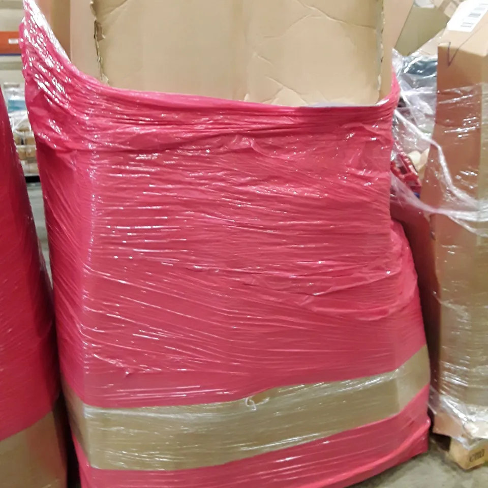 PALLET OF ASSORTED PRODUCTS INCLUDING TOWEL RACK, LED CEILING LAMP, STEAM CLEANER, IRONING BOARD, COFFEE TABLE