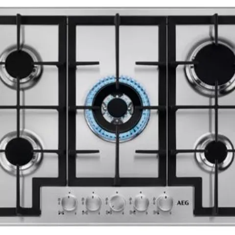 AEG INTEGRATED 74cm GAS HOB STAINLESS STEEL Model HGB75400SM