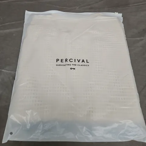 BAGGED PERCIVAL TENNIS BOXY KNITTED POLO IN ECRU - LARGE