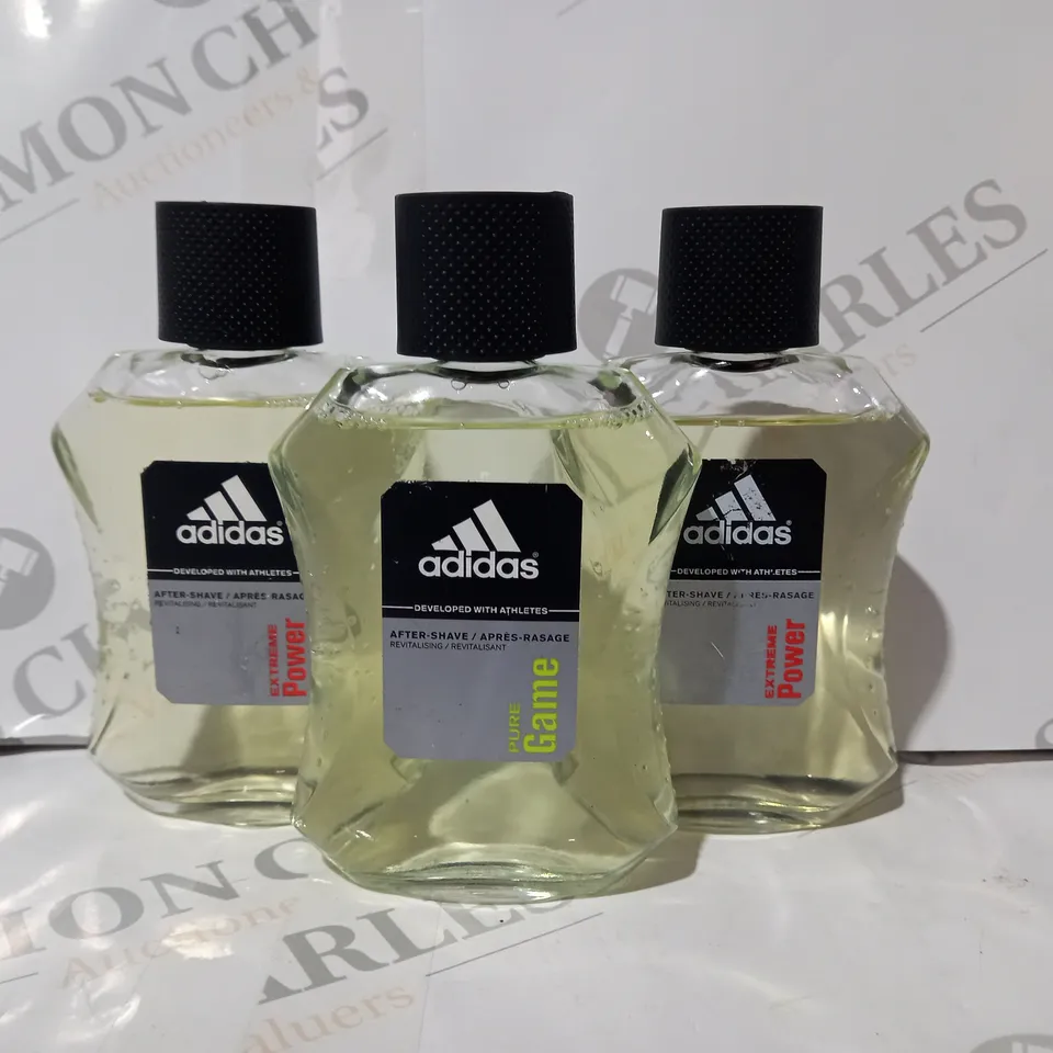 ADIDAS SET OF 3 AFTERSHAVES TO INCLUDE EXTREME POWER AND PURE GAME