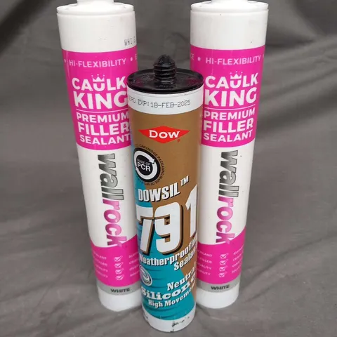 APPROXIMATELY 12 ASSORTED CHAULK TUBES TO INCLUDE; CHAULK KING PREMIUM FILLER SEALANT AND DOWSIL 791 WATERPROOFING SEALANT