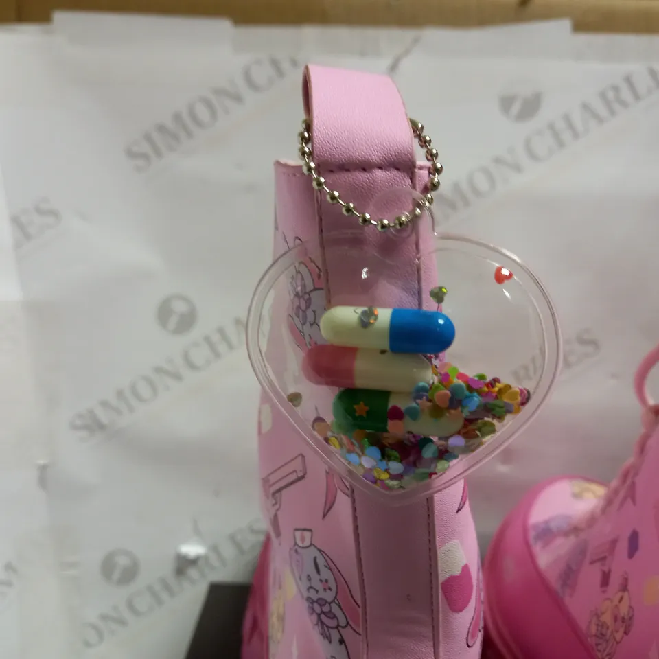 KOI VEGAN CHIMERA PRINTED PINK BOOTS - SIZE 7