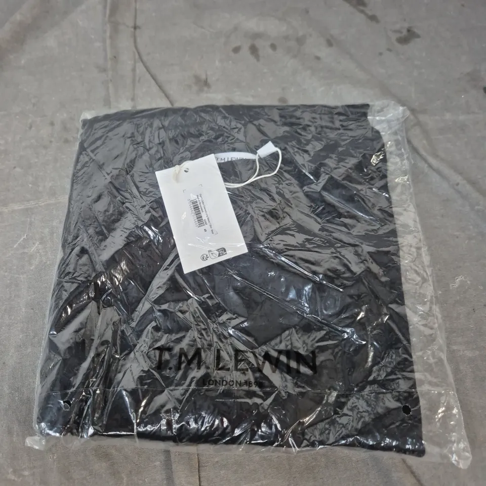 TM LEWIN ORGANIC COTTON CREWNECK LONG SLEEVE T-SHIRT – BLACK – UK SMALL (S)