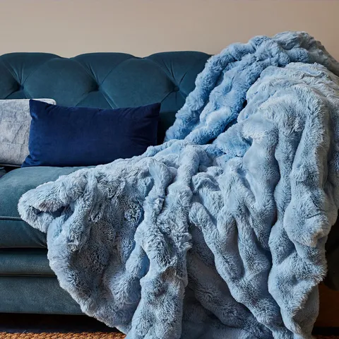 Cozee Home Giftable Textured Luxury Faux Fur Throw