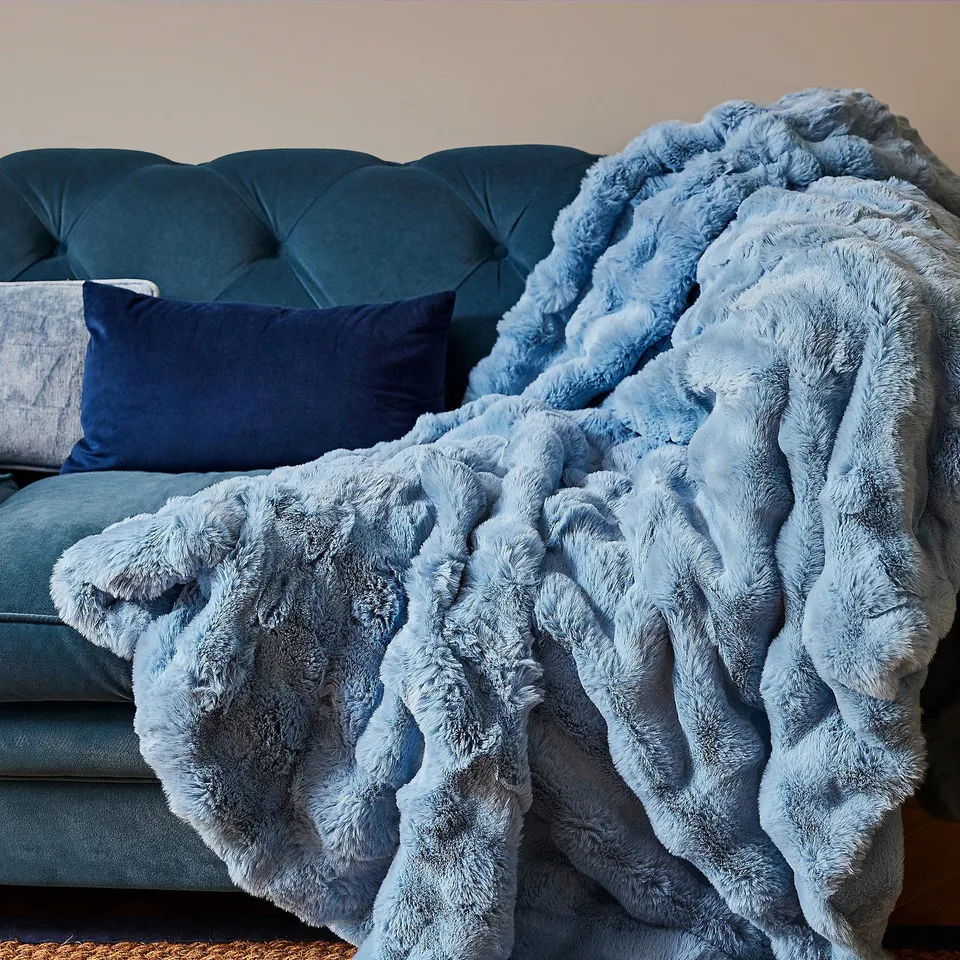 Cozee Home Giftable Textured Luxury Faux Fur Throw