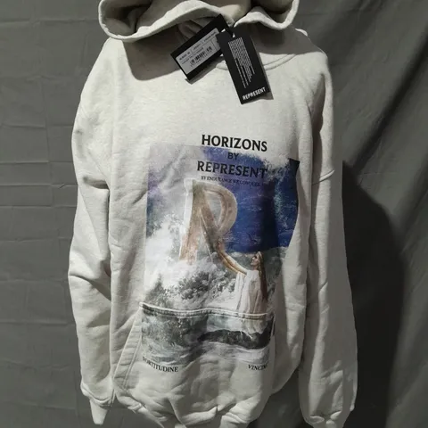 REPRESENT HIGHER TRUTH HOODIE IN CREAM MARL - M