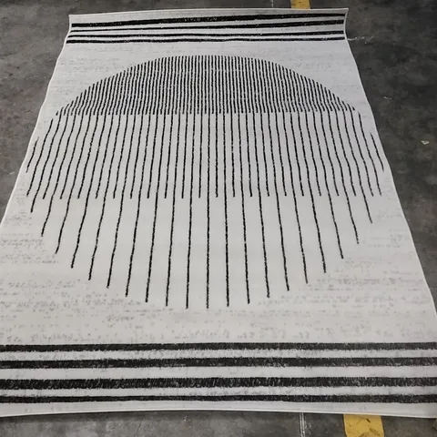CORUM BLACK/OFF WHITE RUG APPROXIMATELY 140X200CM