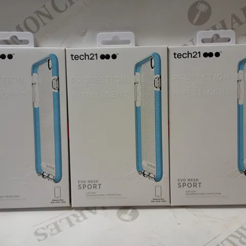 LOT OF APPROX 50 TECH21 EVO MESH SPORT IPHONE 6 PLUS CASES - CLEAR/BLUE
