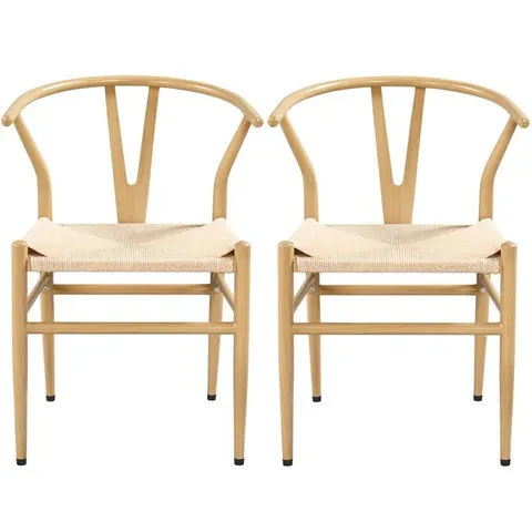 BOXED ALAMEA MODERN WEAVE ARM CHAIR SET OF 2 // CHAIR BACKS ONLY (1 BOX)