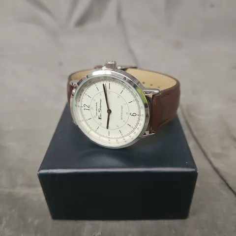 BEN SHERMAN WRISTWATCH – BROWN LEATHER STRAP, STAINLESS STEEL CASE