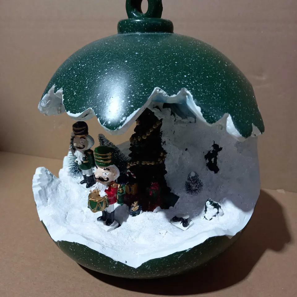 SANTAS EXPRESS PRE-LIT SPHERE WITH CHRISTMAS CHARACTER SCENE
