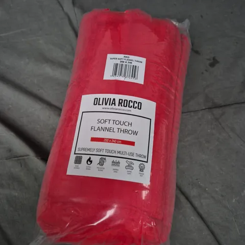 OLIVIA ROCCO SOFT TOUCH FLANNEL THROW - 200 X 240CM