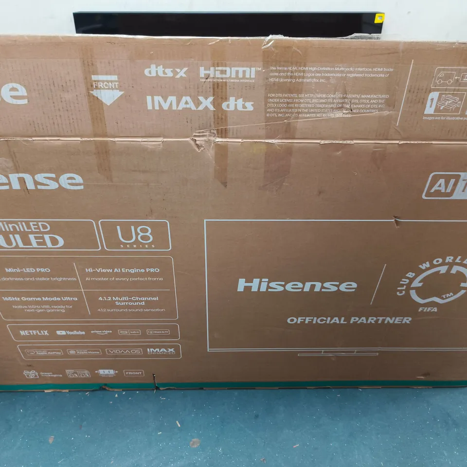 BOXED HISENSE 55" MINI LED 4K UHD 165HZ SMART AI TV - 55U8QTUK