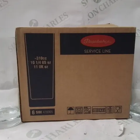 BOXED PASABAHCE SET OF 6 GLASS TUMBLERS 