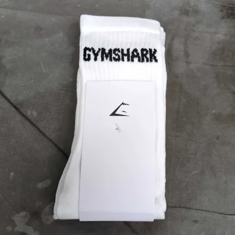 GYMSHARK LITE CREW SOCK 3PK IN WHITE - MEDIUM