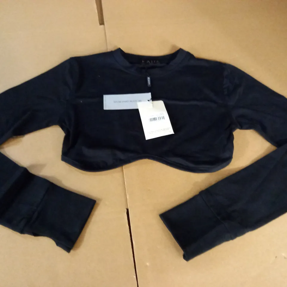 KAIIA LONF SLEEVE UNDERBUST CROP TOP - 8