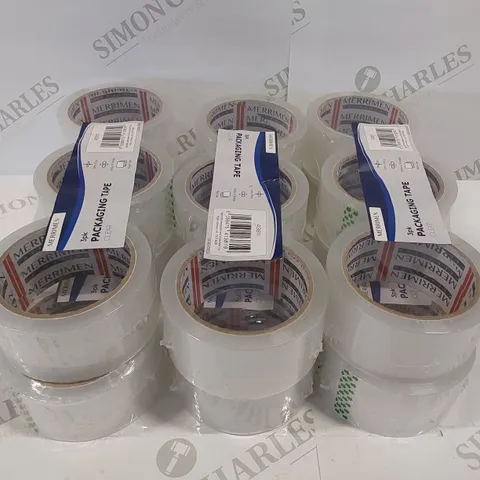 SIX BRAND NEW PACKS OF THREE PACKING TAPE ROLLS
