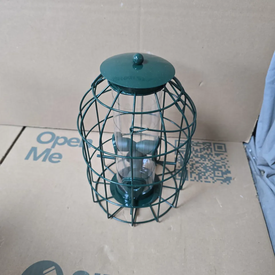 CAGE BIRD FEEDER - BOTTLE GREEN - 15CM X 15 X 23 